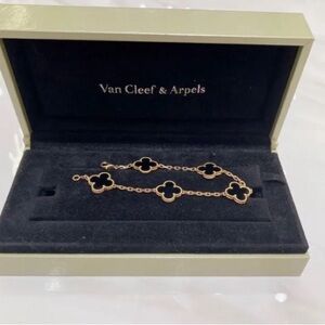 Van Cleef & Arpels Black and Gold Clover Bracelet
